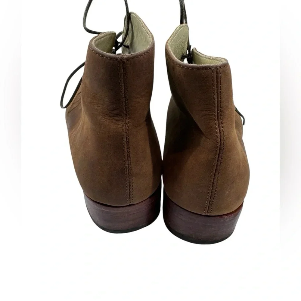 Nisolo Issa chukka boot brown leather lace up point toe 8.5 ankle high